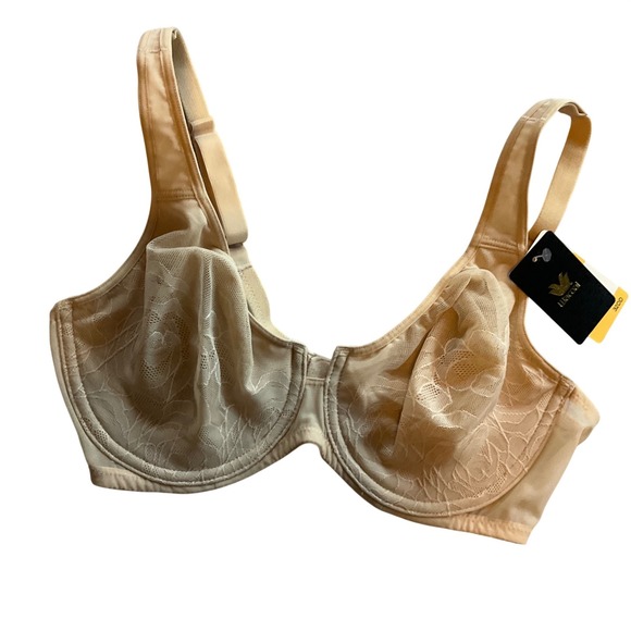 Wacoal Other - Wacoal 32DD Beige Full Figure Lace Trim Full Coverage Bra New With Tags